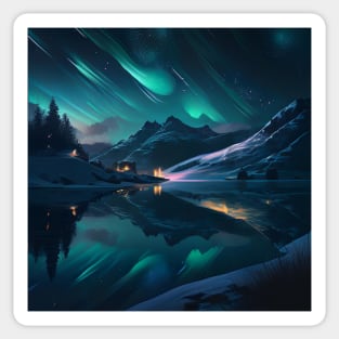 Aurora Borealis Starry Night Sticker